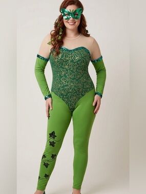 Vintage Poison Ivy Costume Women’s Size Medium With Matching Mask.